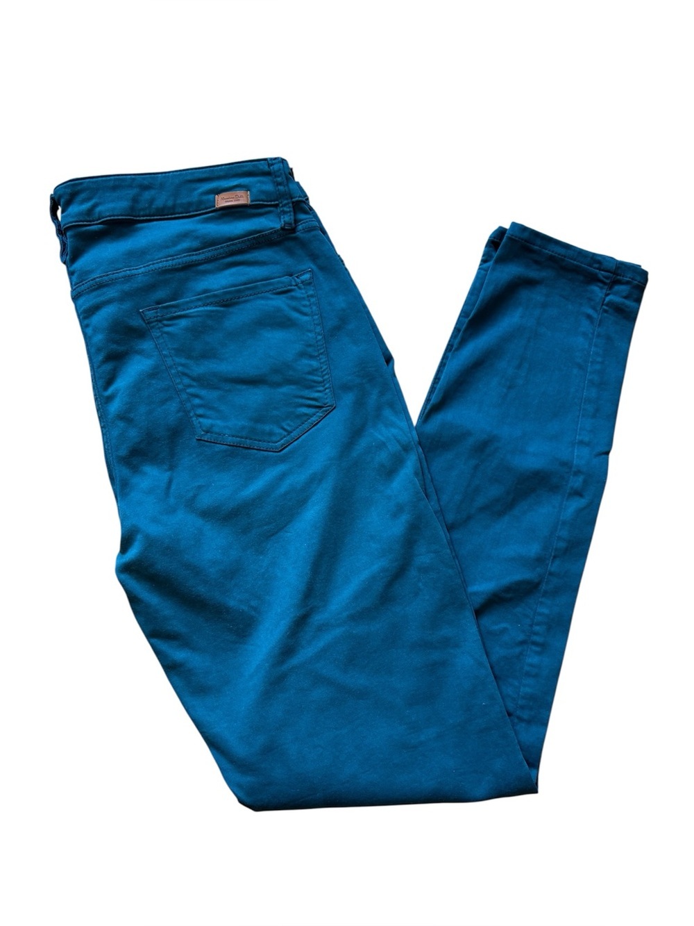 Massimo Dutti, cotton pants, teal, skinny, size 10, stretch